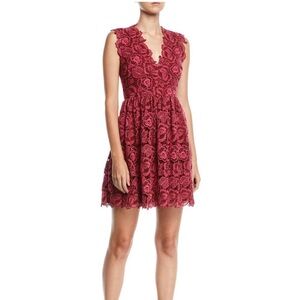 Kate Spade red burgundy floral lace dress Size 14